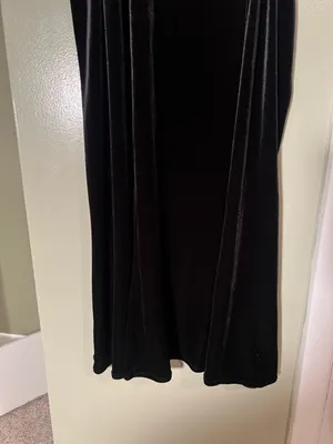 Notations Women's Size XL Velvet Midi Skirt Black A-Line Flounce Pull On Stretch thumbnail 6