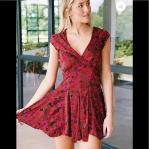 Free People It Takes Two Floral Open Back Wrap Dress, Plum Combo size M thumbnail 3