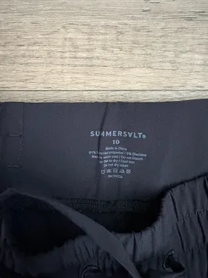 Summersalt Active Black Drawstring Shorts Sz 10 thumbnail 3