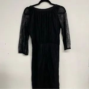 Anthropologie Maeve Vintage Black Lace Mini Dress Womens 4 Whimsigoth Witchy thumbnail 7