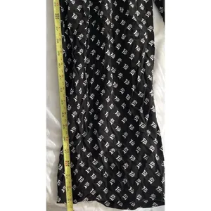 AUW As U Wish Babydoll Smocked Floral Black White Midi Dress Size XL Jumpsuit thumbnail 5