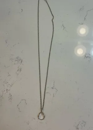 Kendra Scott kiri gold teardrop Necklace with Crystal Pendant thumbnail 1