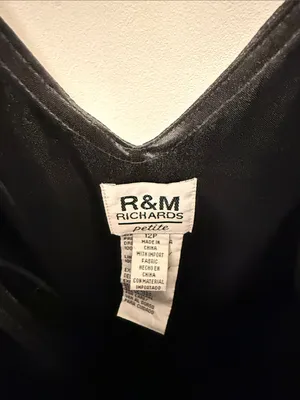 Vintage 90s R&M Richards Black Fairycore Dress Floral Beaded Embroidered thumbnail 4