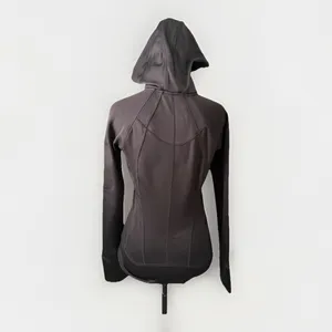 Athleta Hoodie Jacket Small Black Fleece Lined Missing Drawstring thumbnail 4