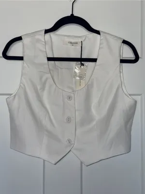 NWT Commense Solid White Vest Size M thumbnail 2