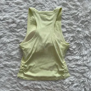 Outdoor Voices Ribbed Racerback Tank XS Yellow Ruched Sides Removable Pads NWOT thumbnail 5