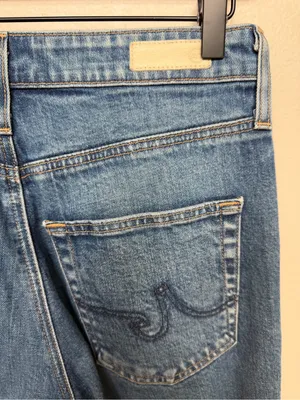 AG Adriano Goldschmied Jeans The Etta High Waisted Wide Leg Crop Jeans Size 4 27 Raw Frayed Hem thumbnail 6