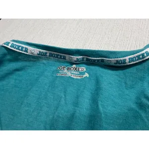 Joe Boxer Women's Pajama Set XL Teal Long Sleeve Top Mint Green Cat Fleece Pants thumbnail 2