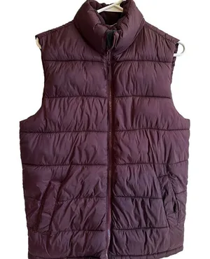 Old Navy Puffer Vest Burgundy S Women‎ Padded Sleeveless Quilted Gilet thumbnail 1