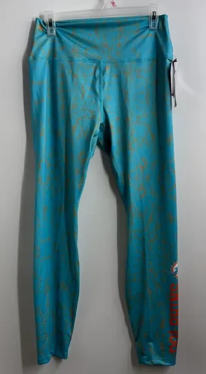 FOCO Miami Dolphins NFL Leggings Womens XL NWT Teal Orange High Rise Football thumbnail 1