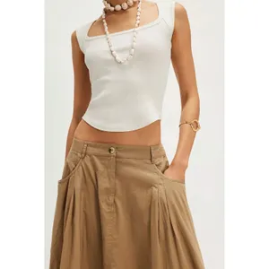 Free People All Around Midi Maxi Full Skirt Olive Tan Khaki Size Large Neutral thumbnail 4