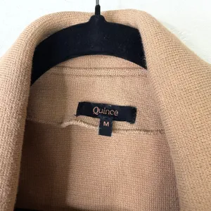 Quince 100% Organic Cotton Camel Soft Relaxed Open Front Knit Blazer Medium thumbnail 9