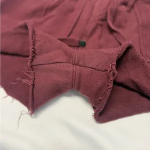 YoungLA Women's Maroon Reversed Terry Shorts: Size Medium Red thumbnail 3