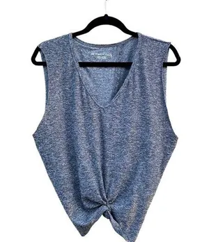 Beyond Yoga Crossroads Bralet Front Twist Gray Space Dye Crop Top Small thumbnail 1