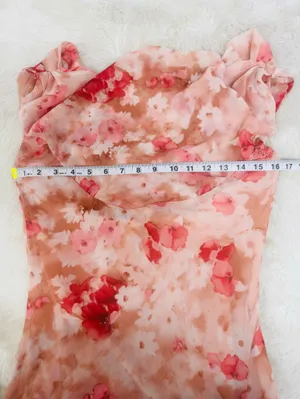 ASTR Cecilia Cowl Neck Maxi Dress Small Mauve Pink Floral Wedding Guest Revolve thumbnail 13