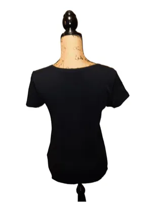 Women's Polo Ralph Lauren V-Neck Tee - Black & Red - Size L thumbnail 3