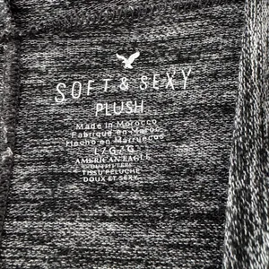 Aerie Soft & Sexy Plush Marled Black Oversized‎ Hoodie thumbnail 4