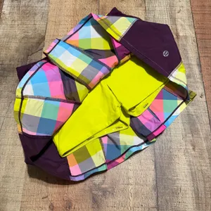 Lululemon Plaid Geometric Pattern Fast Cat Skort Skirt Sz 2 Run Athletic Pockets thumbnail 2