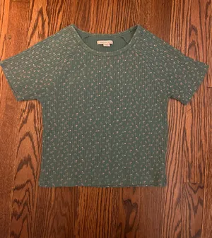American Eagle Outfitters Ribbed Floral Baby Tee thumbnail 2