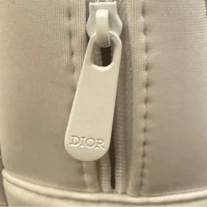Christian Dior Quilted Cosmetic Makeup Zipper Bag Pouch Clutch - White thumbnail 6