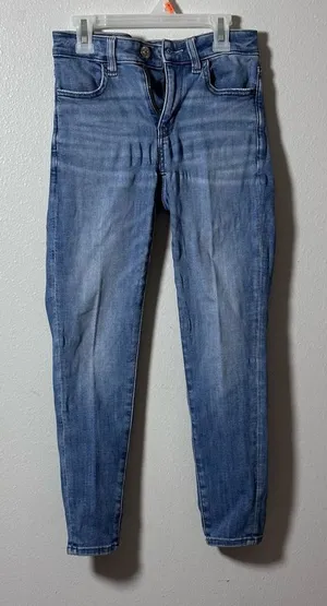 American Eagle Women Blue Jegging Crop Jeans Next Level‎ Stretch size 0 Short. thumbnail 1