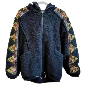 FP Movement by Free People Black Teddy Jacket with Patterned Sleeves thumbnail 7