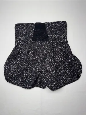 FP Movement by Free People Black Floral Smocked High-Waist Shorts thumbnail 3