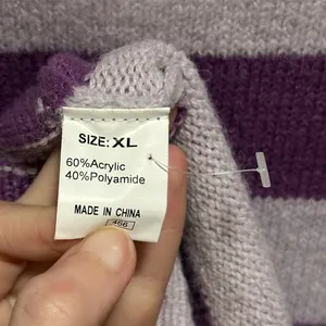Purple Striped Sleeveless Knit Sweater Scoop Neck size XL thumbnail 4