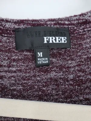 Wilfred Free Aritzia Dress Medoum Burgundy Marled Long Sleeve Scoop Neck Stretch thumbnail 4