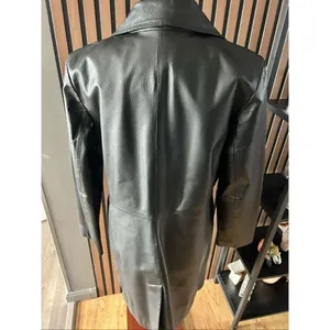 Madison & Max long leather jacket stylish size medium in excellent condition thumbnail 5
