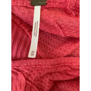 Free People Womens Shirt Sz XS Coral Waffle Knit‎ Long Sleeve Casual thumbnail 4