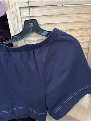 Women’s Navy Cotton-Blend Elastic Waist Shorts Medium thumbnail 3