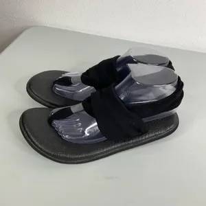 Sanuk Black Fabric Thong‎ Sandals Size 9 thumbnail 3