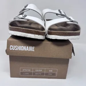 Cushionaire Lane White Leather Sandals - Size 10M - Gently Used, with Box thumbnail 2