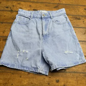Women's‎ Zara light Blue denim jean shorts, Sz- 4 thumbnail 1