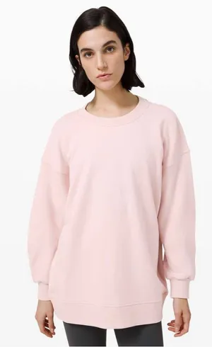 Lululemon Perfectly Oversized Crewneck Porcelain Pink Loungewear activewear XL thumbnail 1