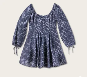 Tecovas Long Sleeve Mini Dress Blue thumbnail 4