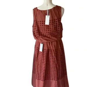 NWT $148 Jennifer & Grace 2PCS Set Eyelet Auburn Rust Terracotta Orange Large thumbnail 5