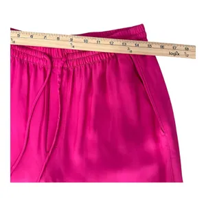 Zara Size-L‎ Women's Pants Pink Wide Leg Elastic Drawstring Waist Pull On thumbnail 4
