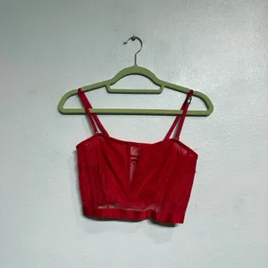Victoria's Secret Red Very Sexy Deep V Corset Lace Bra Sz M NWT thumbnail 2