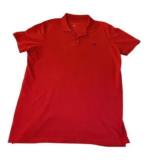 American Eagle Men's Classic Fit Polo Shirt - Red, Size Large thumbnail 1