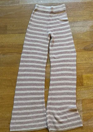 Striped Women's Straight Leg Pants Brown Size XS thumbnail 1