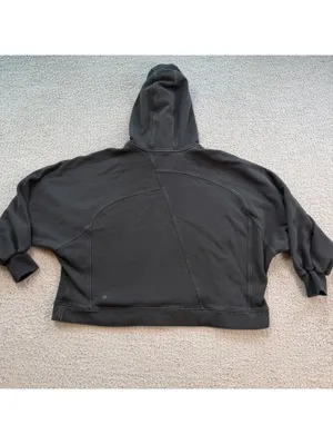 Lululemon Oversized Black Cotton Hoodie XS/S Women’s Pullover Boxy Heavyweight thumbnail 2