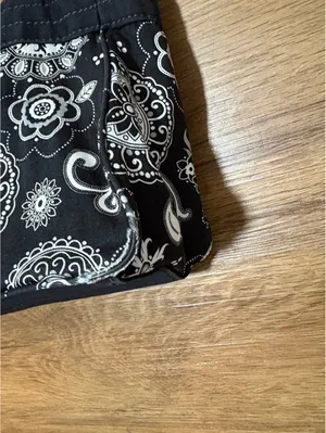 Thirty-One Black White Floral Paisley Quilted Tote Bag Handbag Purse thumbnail 7