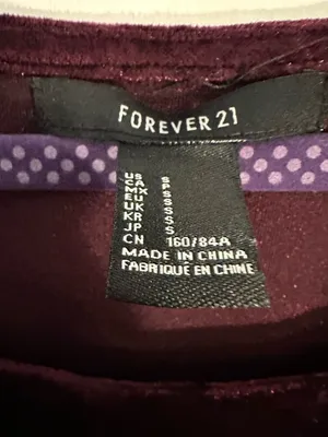 Vintage Y2K Forever 21 Velvet Short-Sleeve Fit & Flare Dress Deep Burgundy small thumbnail 3