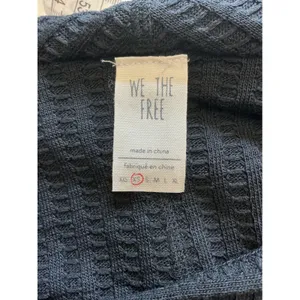 We The Free Free People Black Waffle Knit Cowl Neck Thermal Top XS thumbnail 7