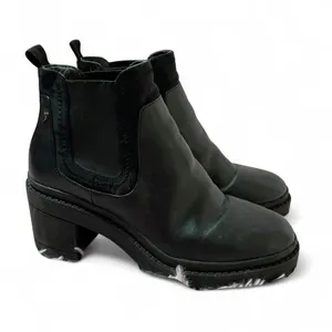 Black Lug Sole Chelsea Boots Chunky‎ Heel Platform Ankle Booties Women's Shoes thumbnail 3