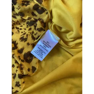 Lulus Yellow Leopard Print Mesh Ruffle Mini Skirt Small Animal Print Faux Wrap thumbnail 5
