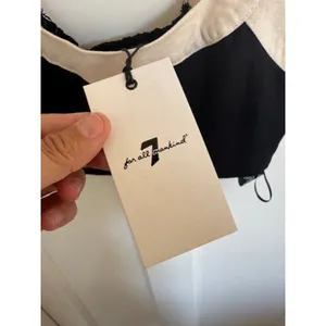 NWT 7 For All Mankind black‎ & cream linen blend top & skirt set size xs thumbnail 3