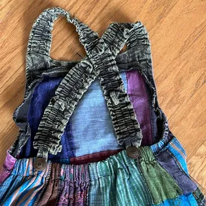 Boho Patchwork /One of a kind Romper Blue thumbnail 4